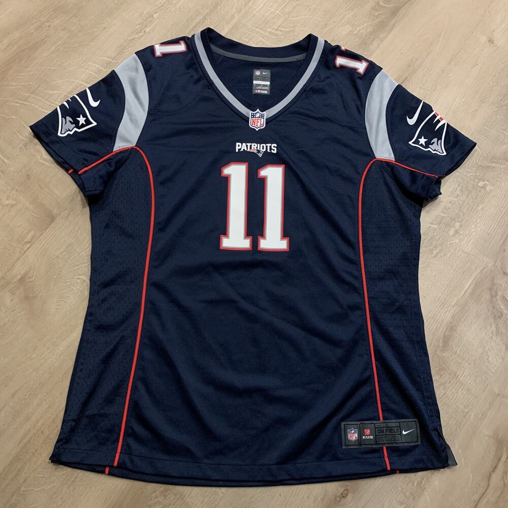 Nike NFL New England Patriots Julien Edelman #11 Jersey Women's XL On Field Blue